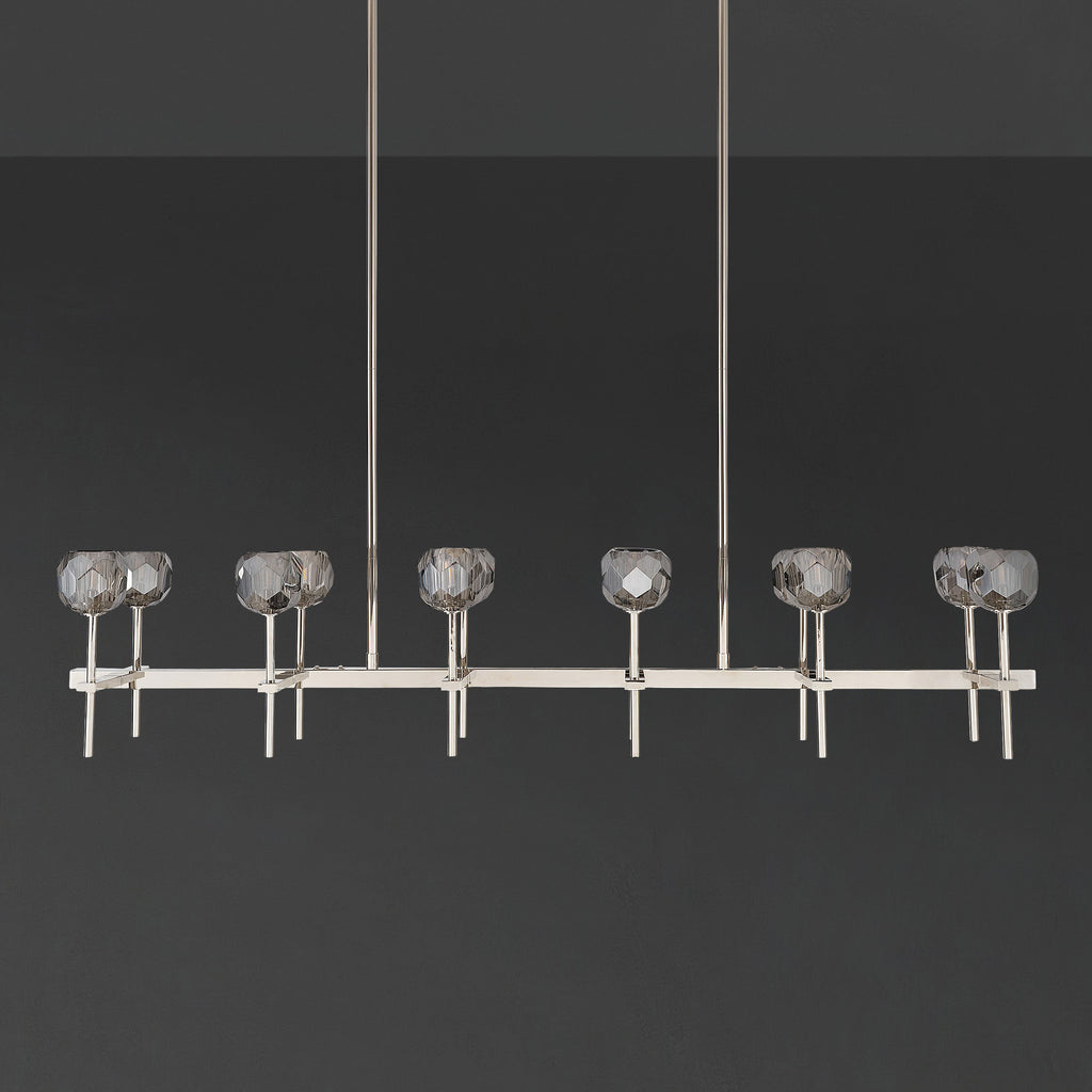 60 Inch Globe Smoked Crystal Double Linear Chandelier – Boule