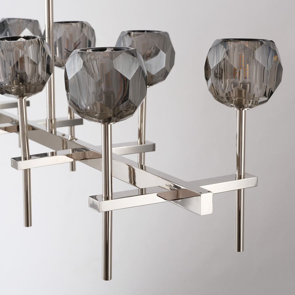 60 Inch Globe Smoked Crystal Double Linear Chandelier – Boule