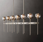 60 Inch Double Linear Smoked Crystal Globe Chandelier – Boule