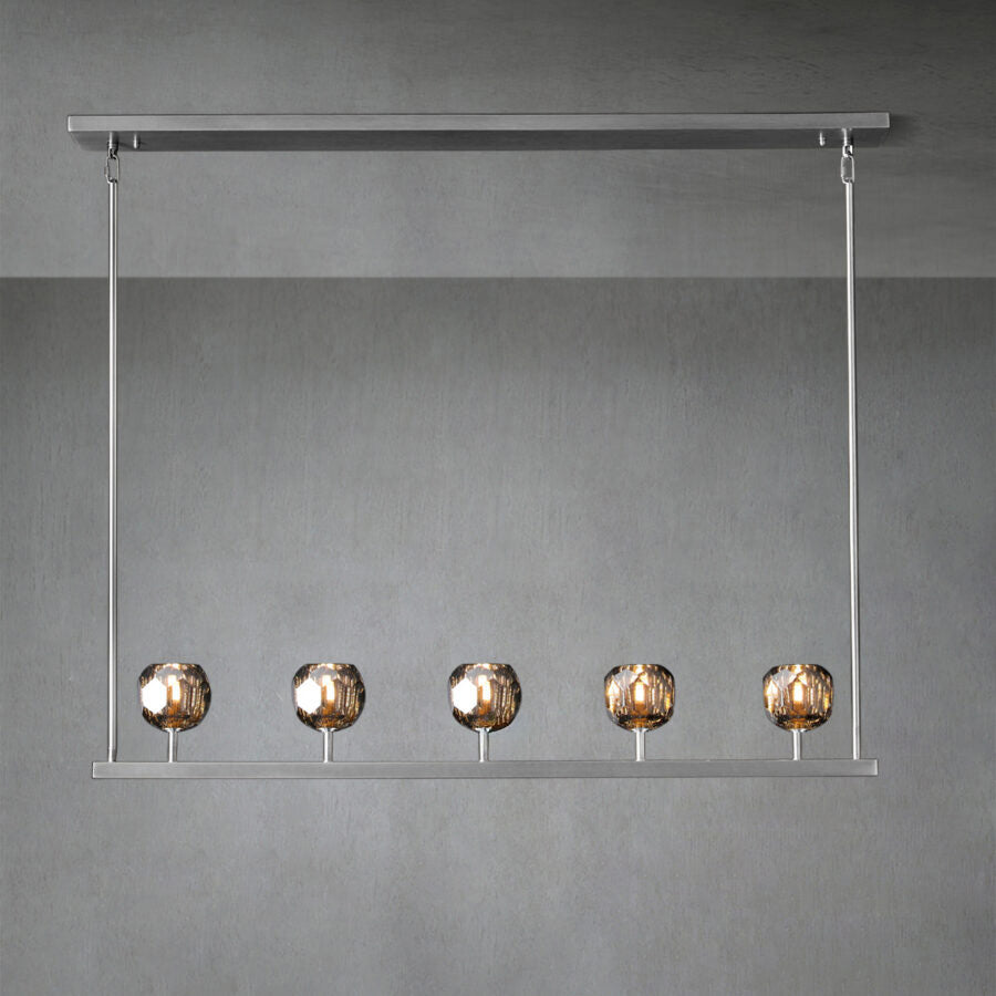 48 Inch Linear Smoked Crystal Globe Chandelier – Boule
