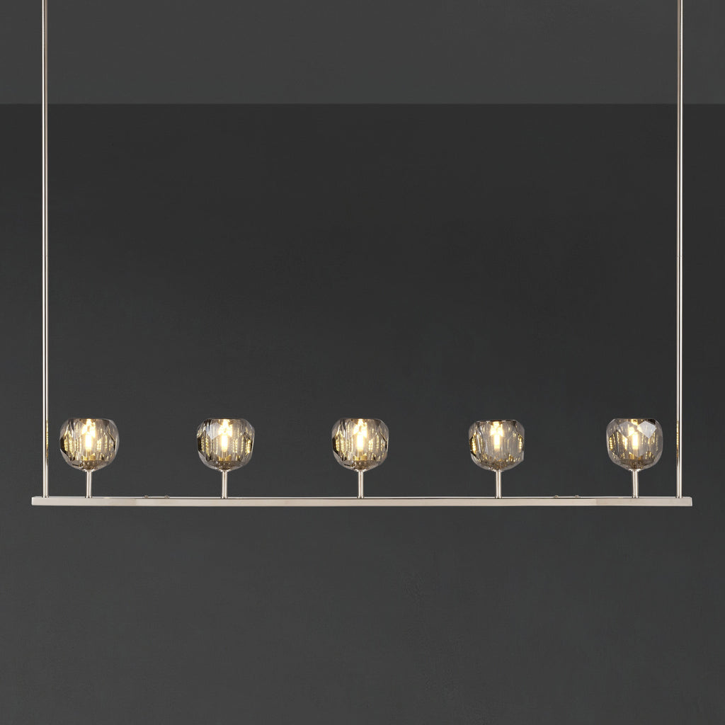 48 Inch Globe Smoked Crystal Linear Chandelier – Boule