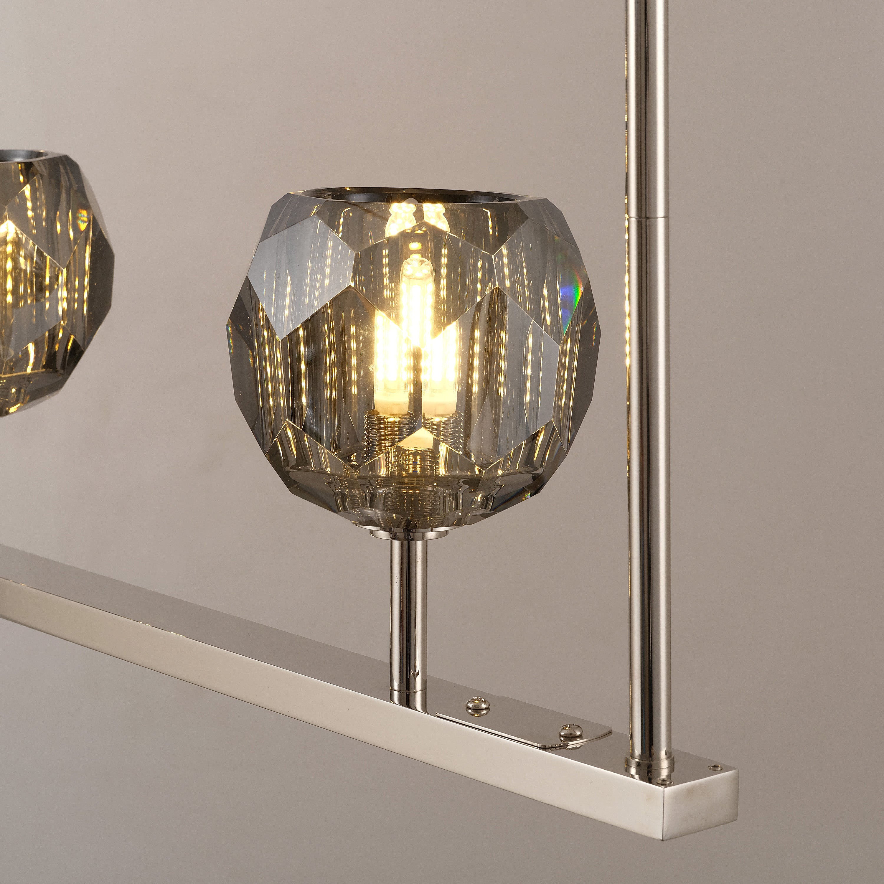 48 Inch Globe Smoked Crystal Linear Chandelier – Boule