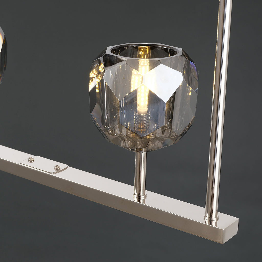 48 Inch Globe Smoked Crystal Linear Chandelier – Boule