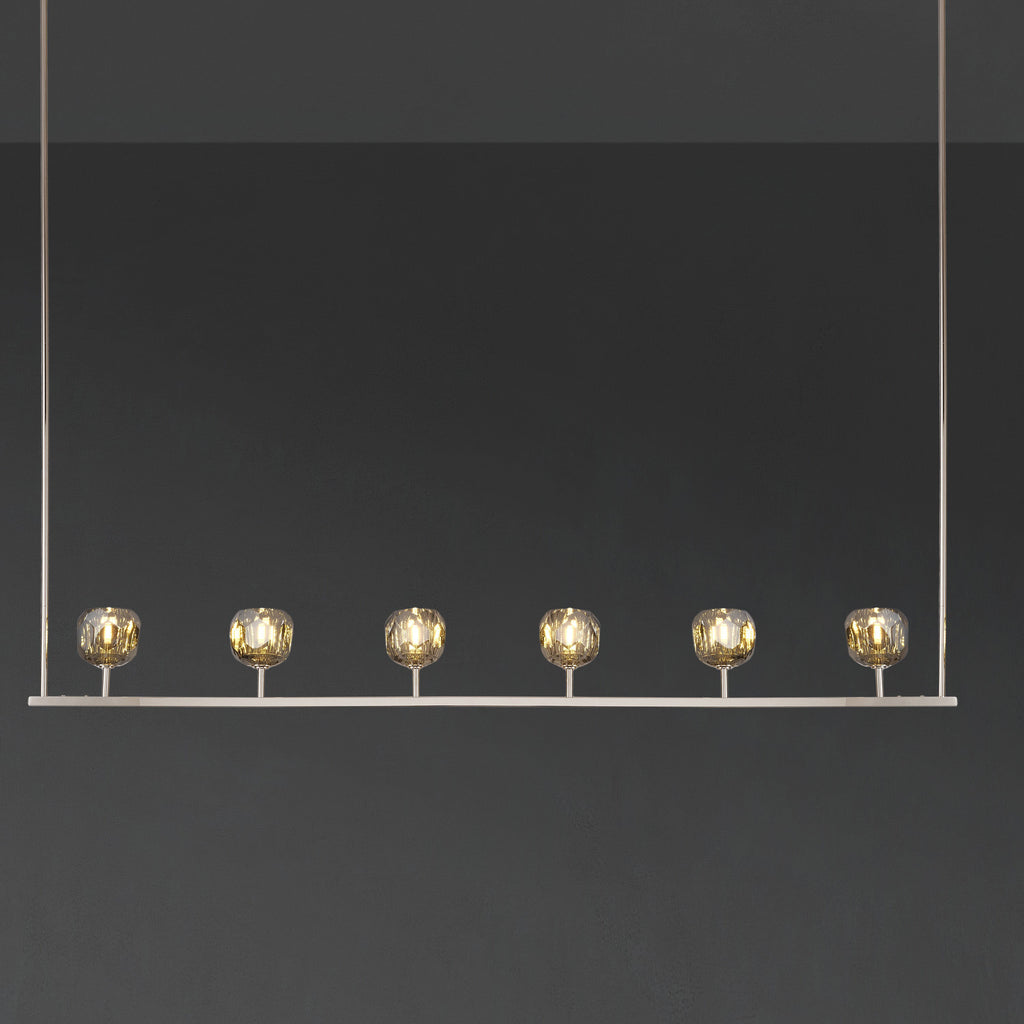 60 Inch Globe Smoked Crystal Linear Chandelier – Boule