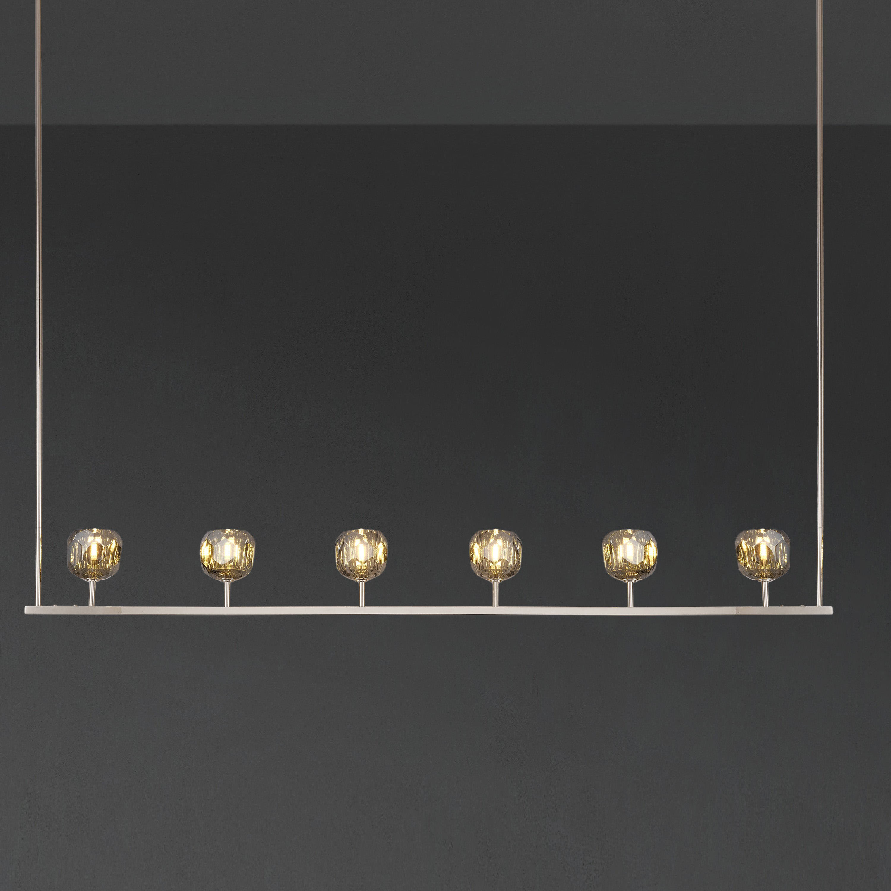 60 Inch Globe Smoked Crystal Linear Chandelier – Boule