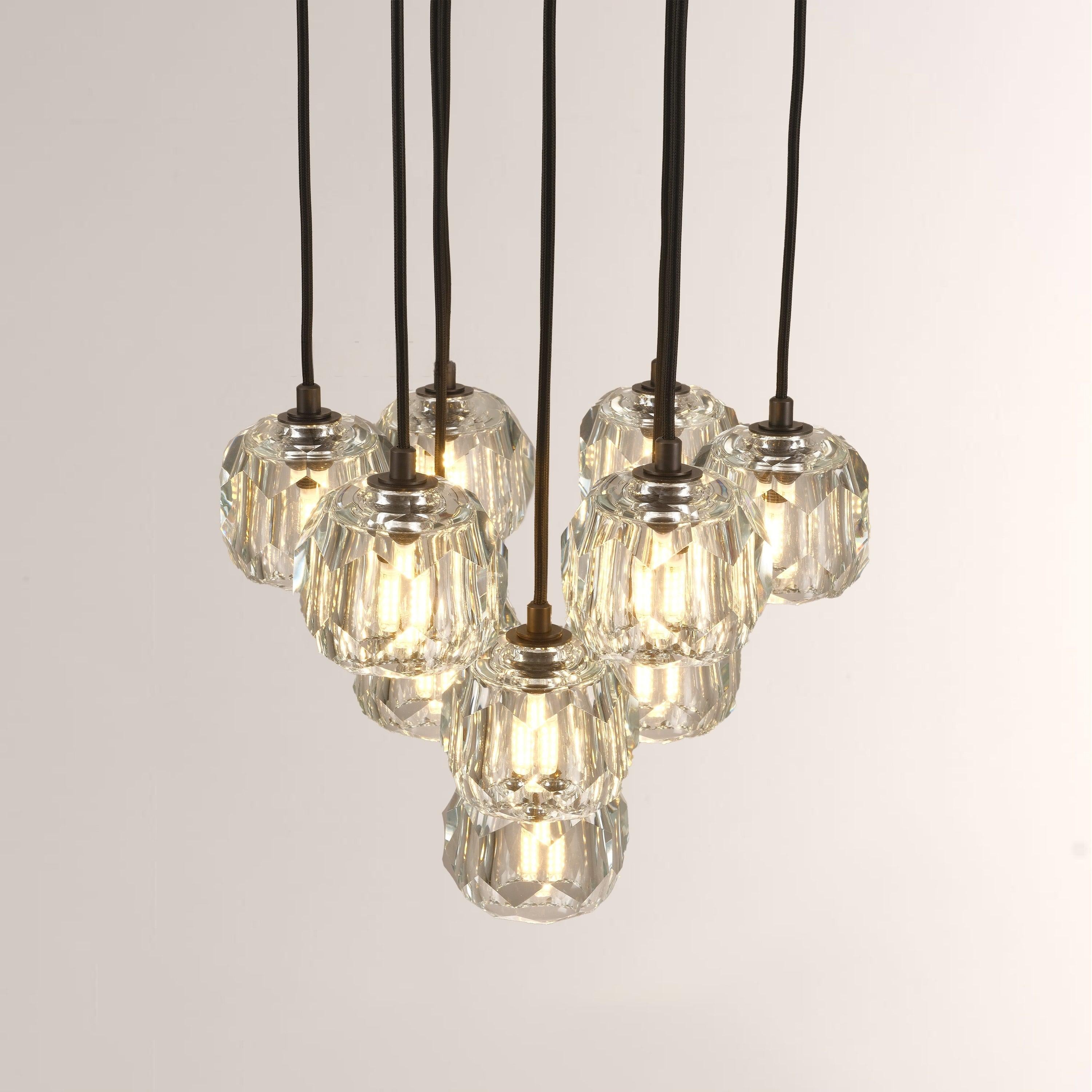 14 Inch Crystal Cluster Chandelier – Boule