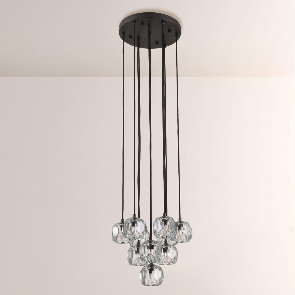 14 Inch Crystal Cluster Chandelier – Boule