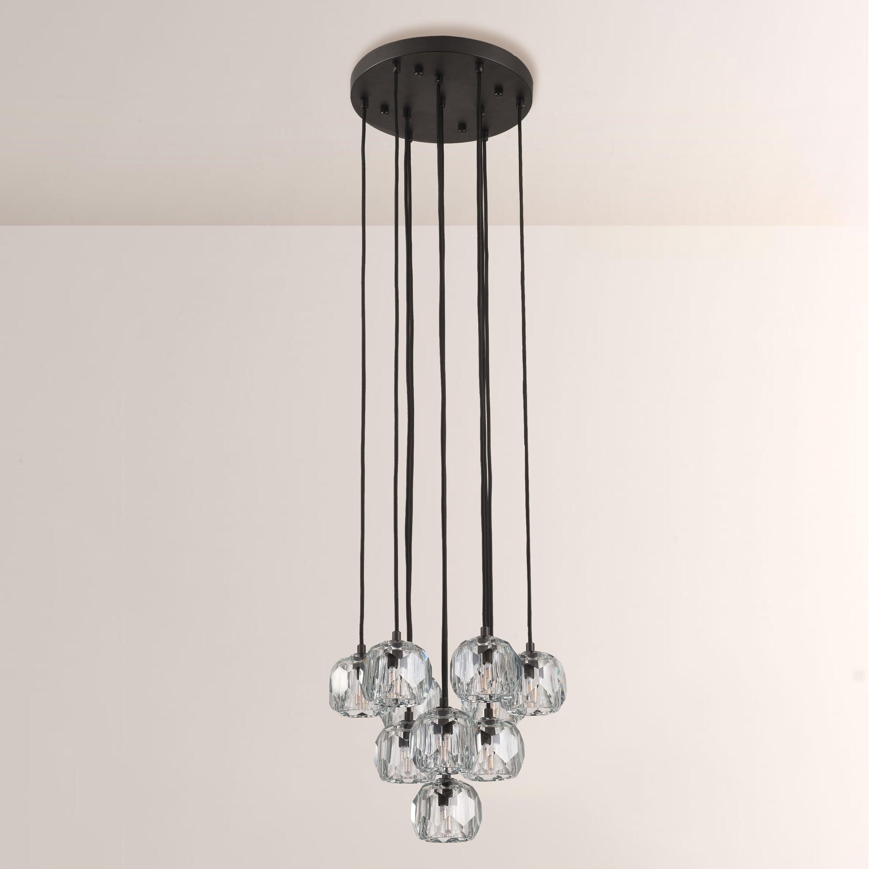 14 Inch Crystal Cluster Chandelier – Boule