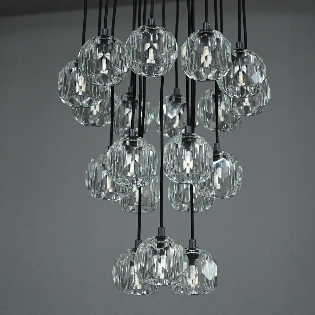 19 Inch Crystal Cluster Chandelier – Boule