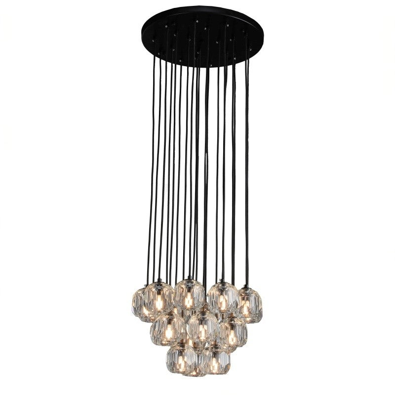 19 Inch Crystal Cluster Chandelier – Boule