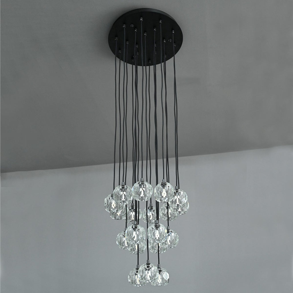 19 Inch Crystal Cluster Chandelier – Boule