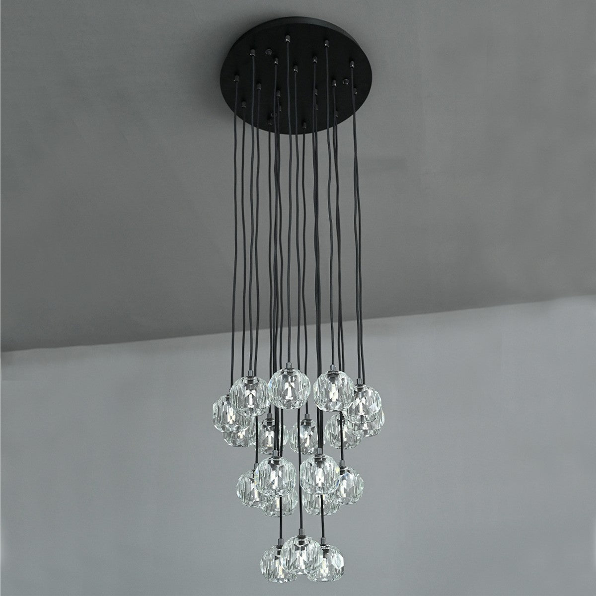 19 Inch Crystal Cluster Chandelier – Boule