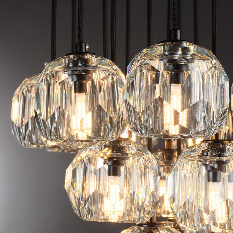 19 Inch Crystal Cluster Chandelier – Boule