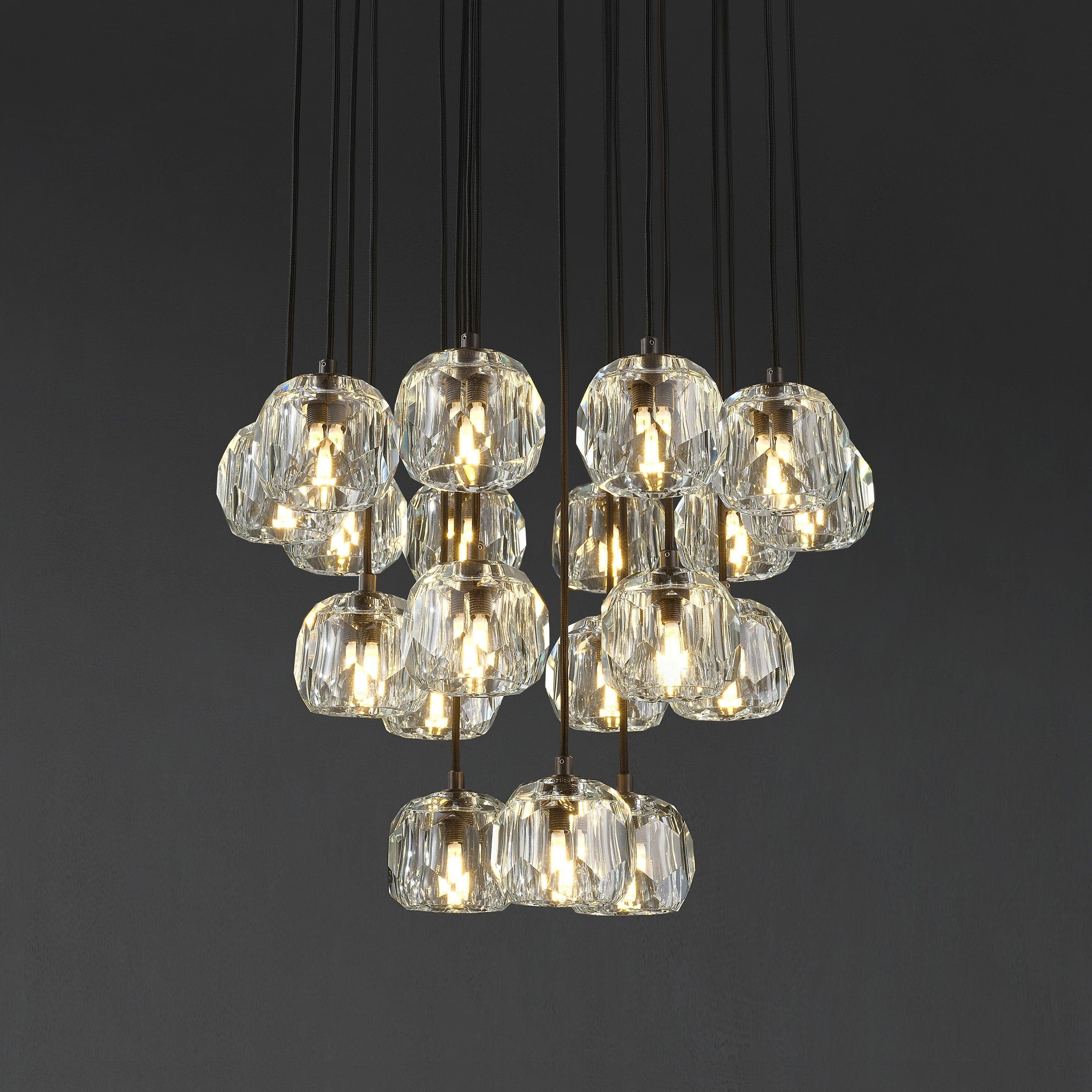 19 Inch Globe Crystal Cascading Chandelier – Boule