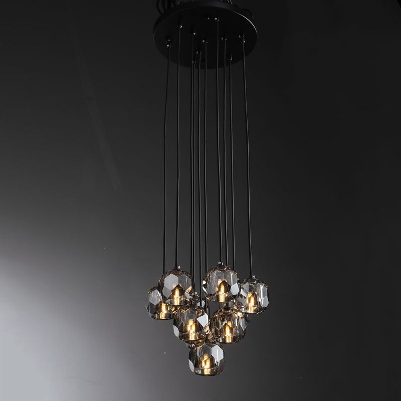 14 Inch Smoked Crystal Cluster Chandelier – Boule