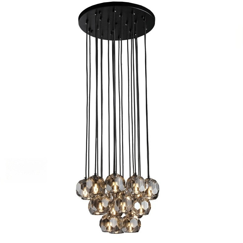 19 Inch Globe Smoked Crystal Cascading Chandelier – Boule