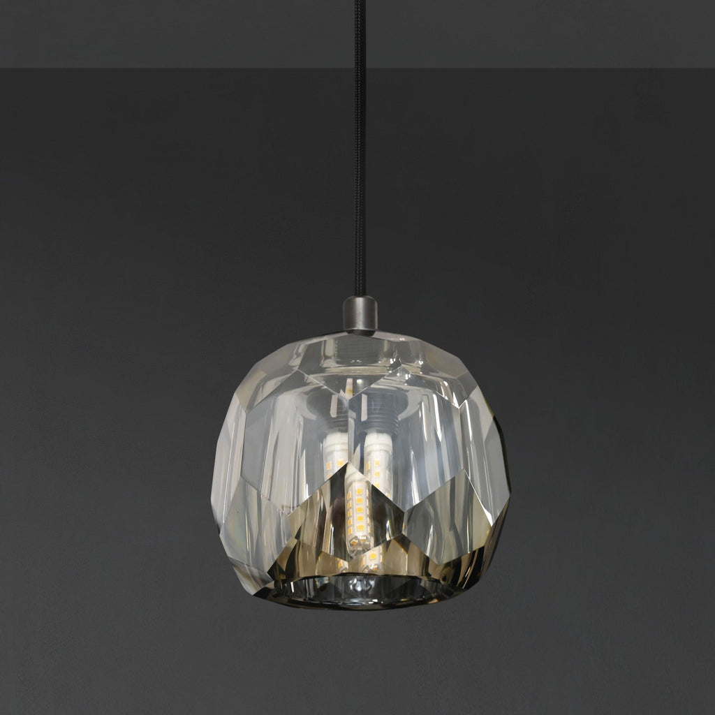5 Inch Globe Smoked Crystal Cord Pendant Light – Boule