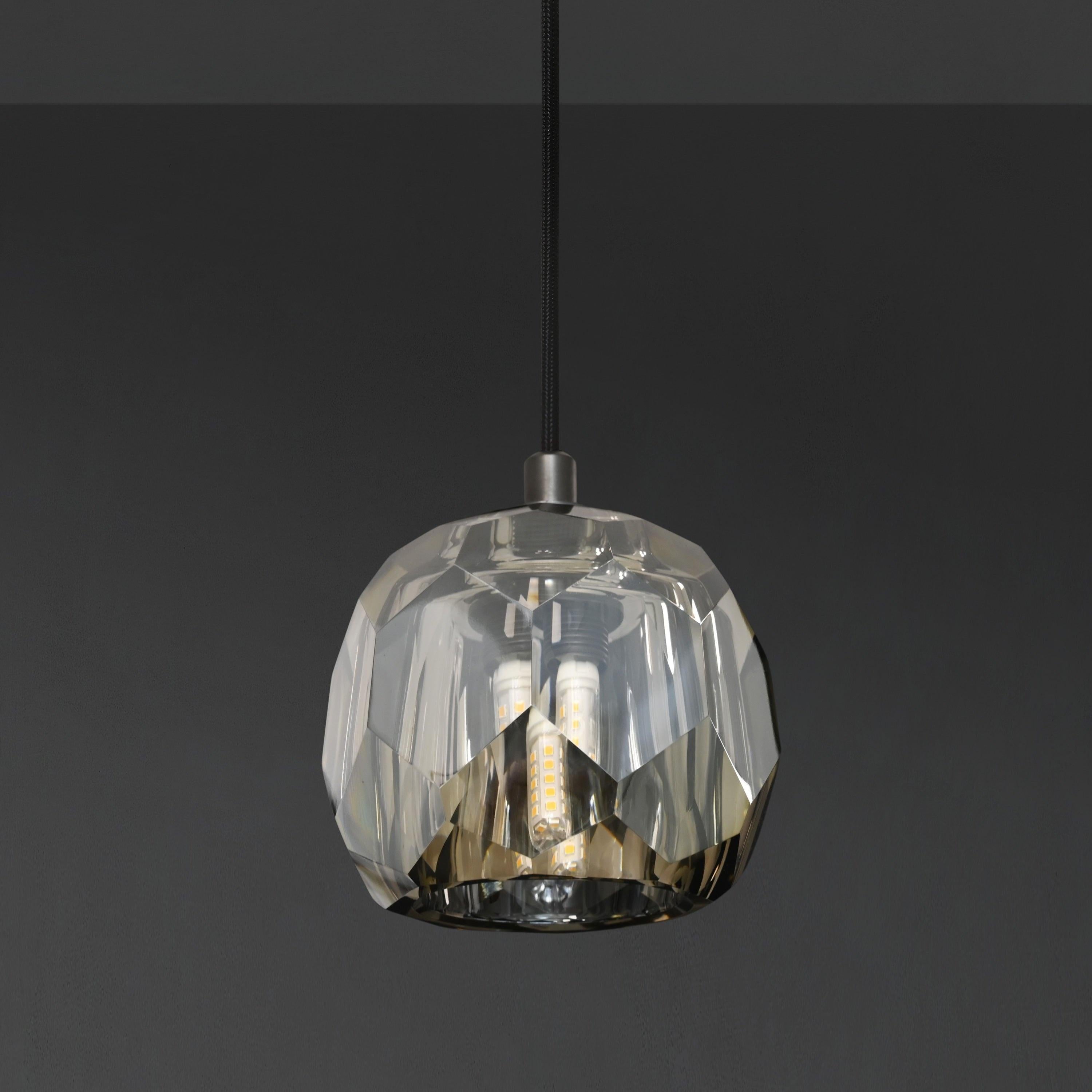 5 Inch Globe Smoked Crystal Cord Pendant Light – Boule