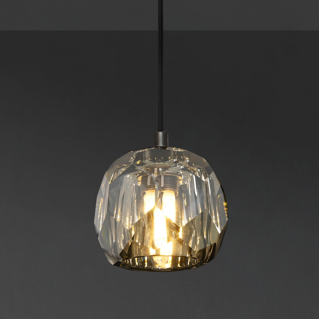 5 Inch Globe Smoked Crystal Cord Pendant Light – Boule