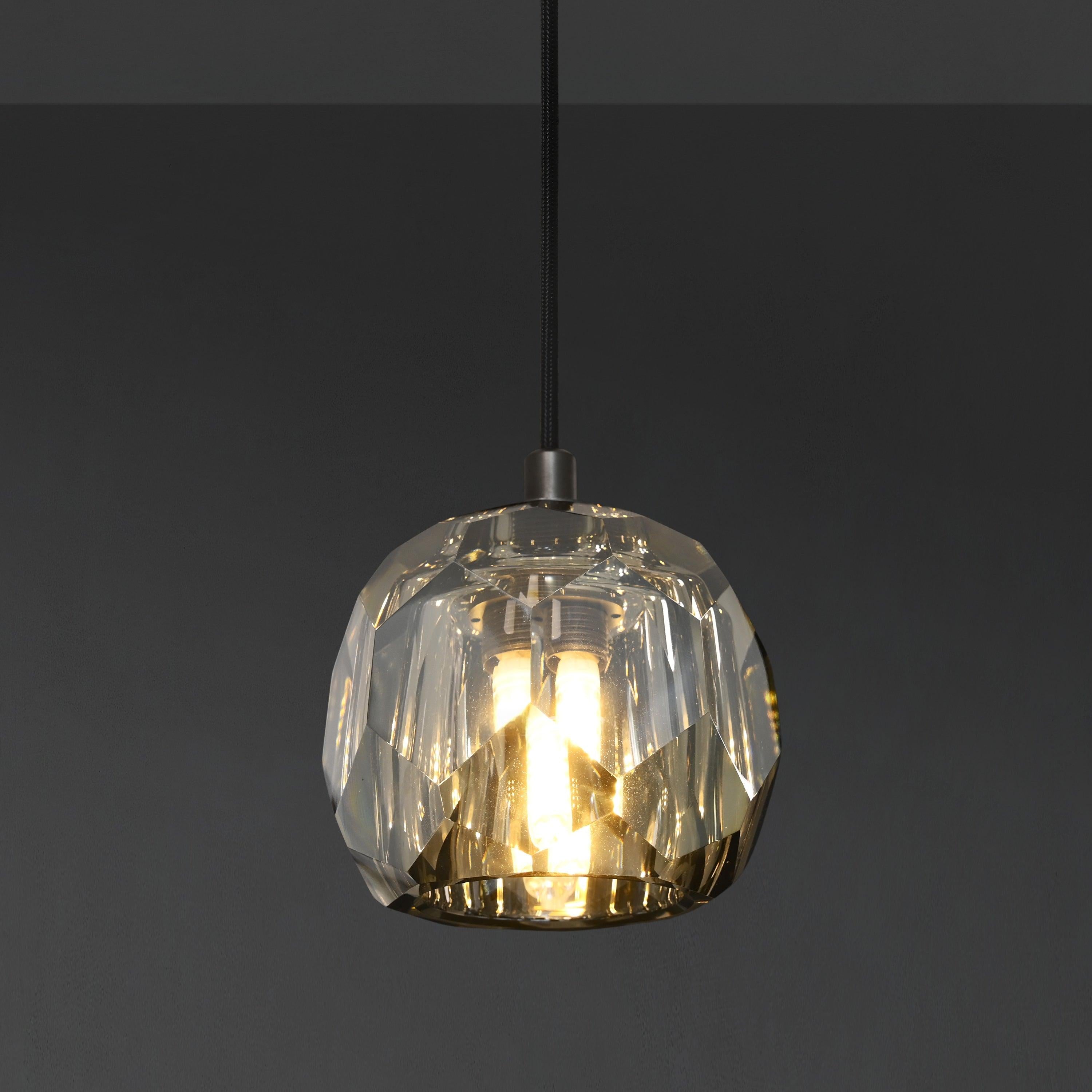 5 Inch Globe Smoked Crystal Cord Pendant Light – Boule