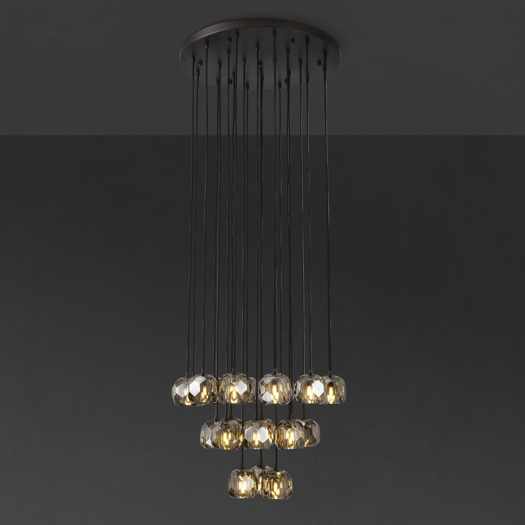 24 Inch Globe Smoked Crystal Cascading Chandelier – Boule