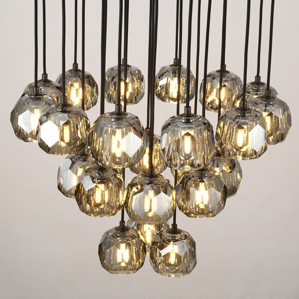 24 Inch Globe Smoked Crystal Cascading Chandelier – Boule