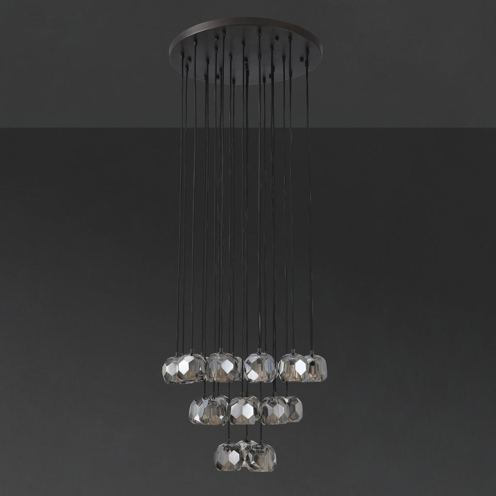 24 Inch Globe Smoked Crystal Cascading Chandelier – Boule