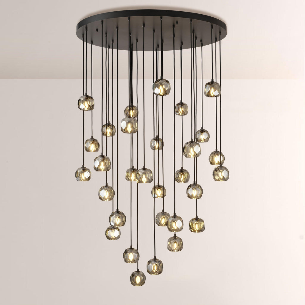 40 Inch Globe Smoked Crystal Cascading Chandelier – Boule
