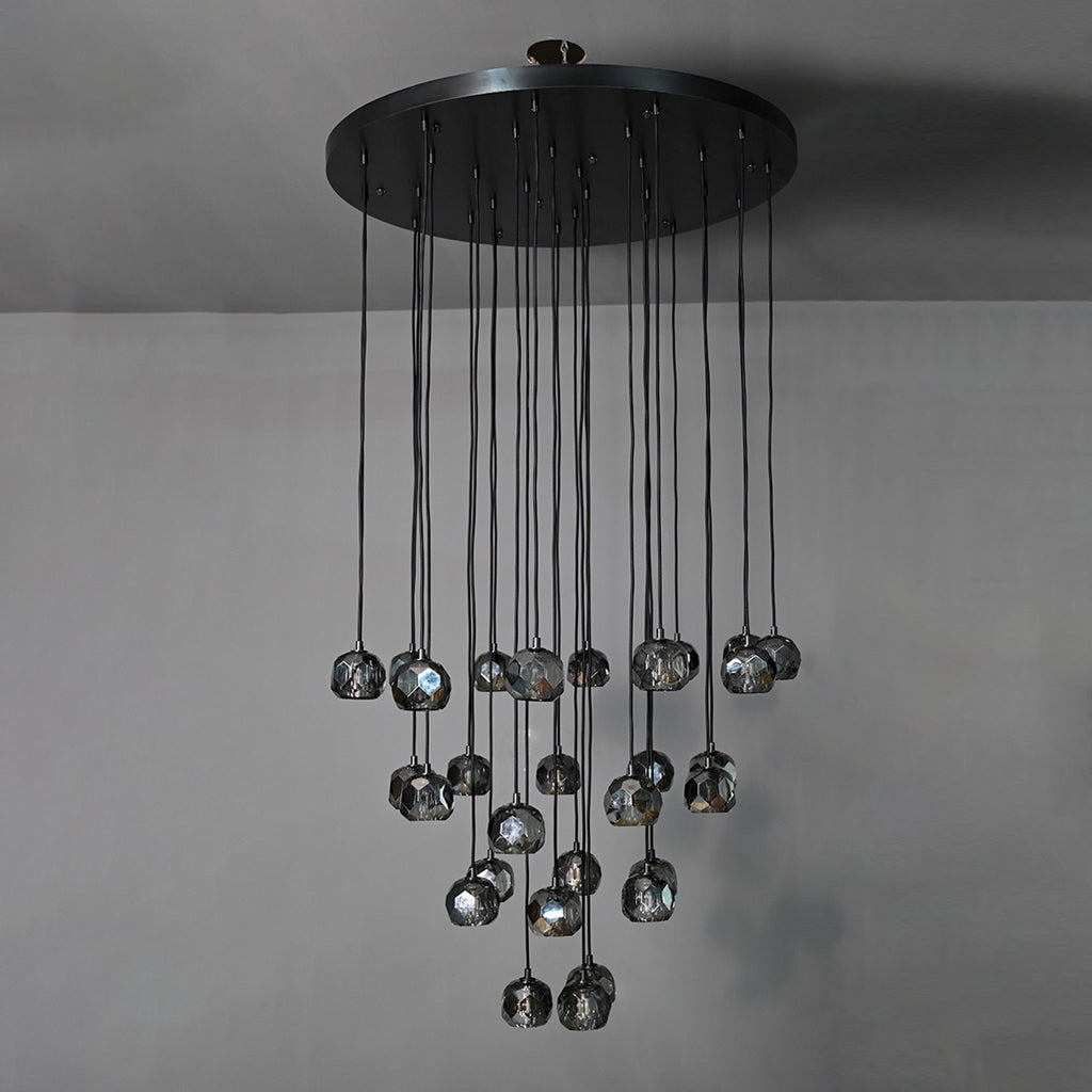 40 Inch Smoked Crystal Globe Cascade Chandelier – Boule