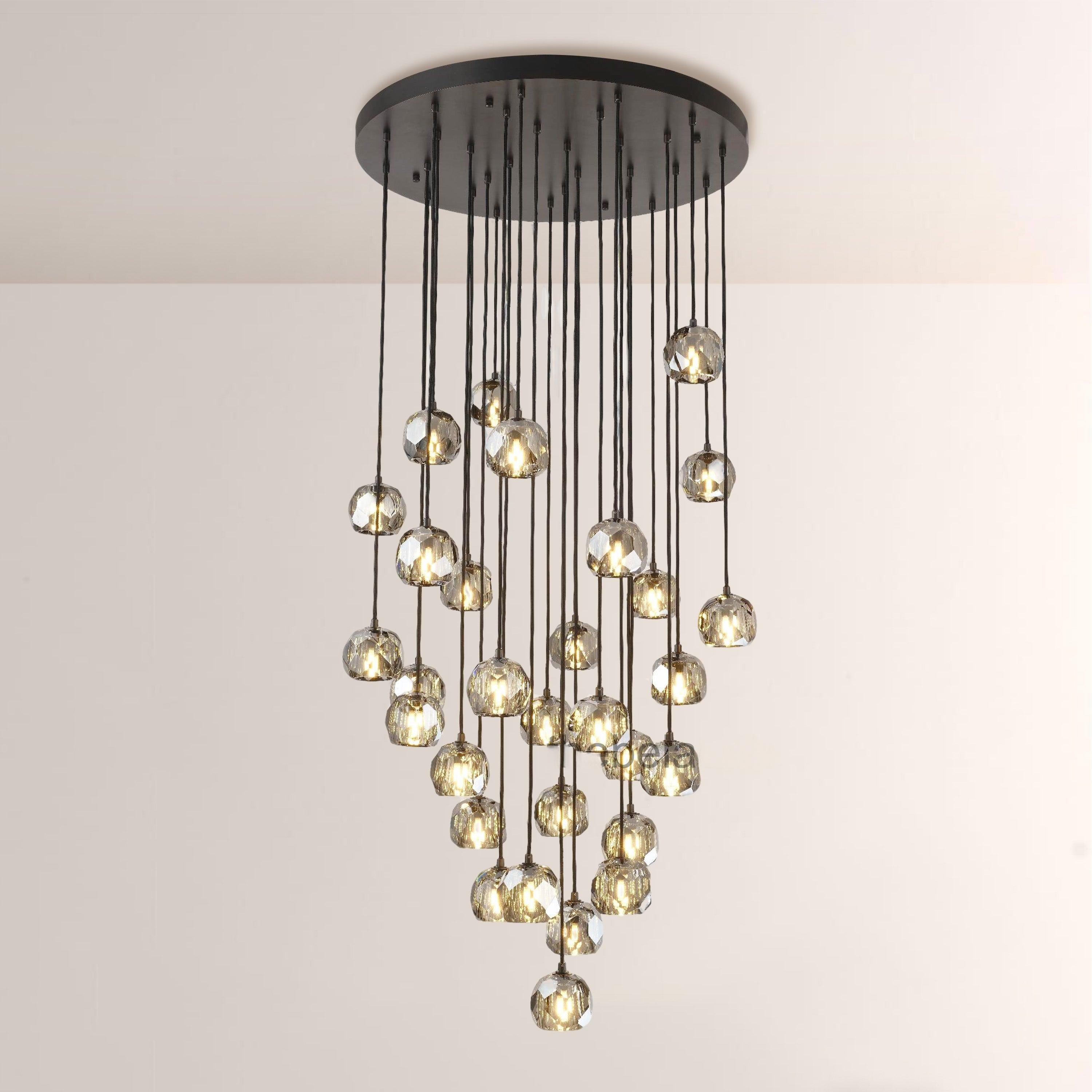 30 Inch Smoked Crystal Cluster Chandelier – Boule
