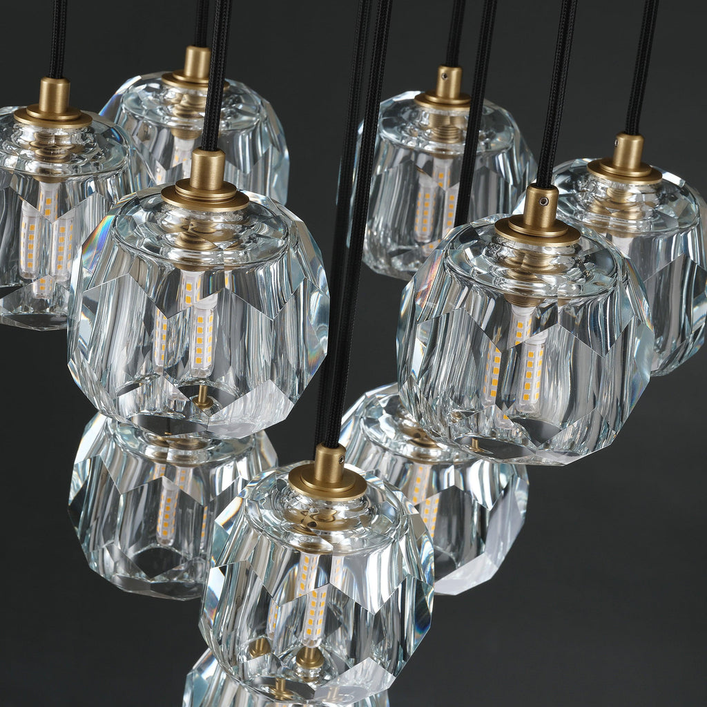 14 Inch Crystal Cluster Chandelier – Boule