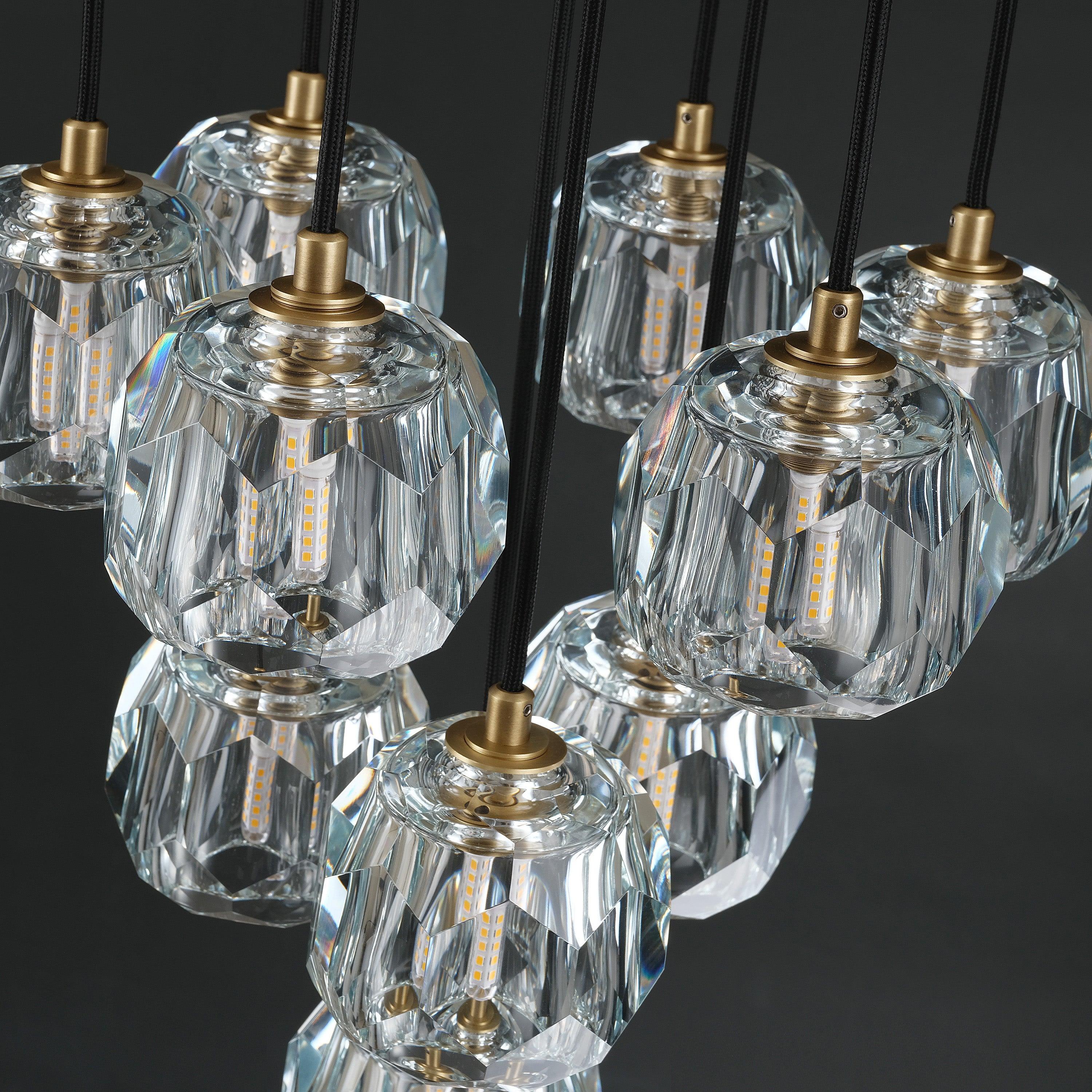 14 Inch Crystal Cluster Chandelier – Boule