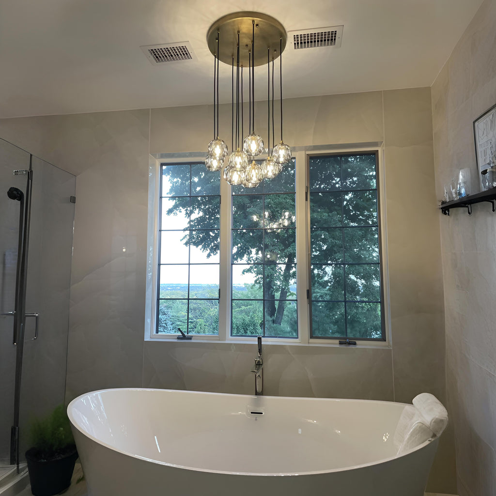 14 Inch Globe Crystal Cascading Chandelier – Boule