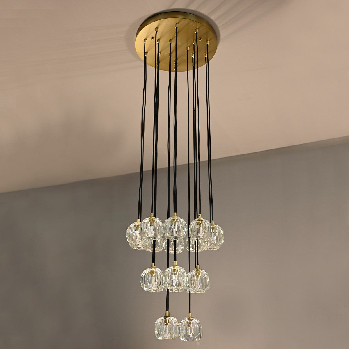 19 Inch Crystal Cluster Chandelier – Boule