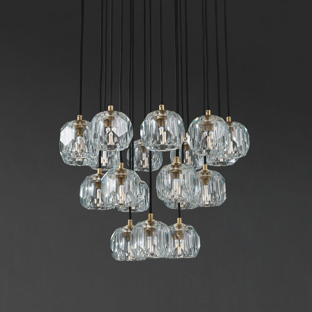 19 Inch Crystal Cluster Chandelier – Boule