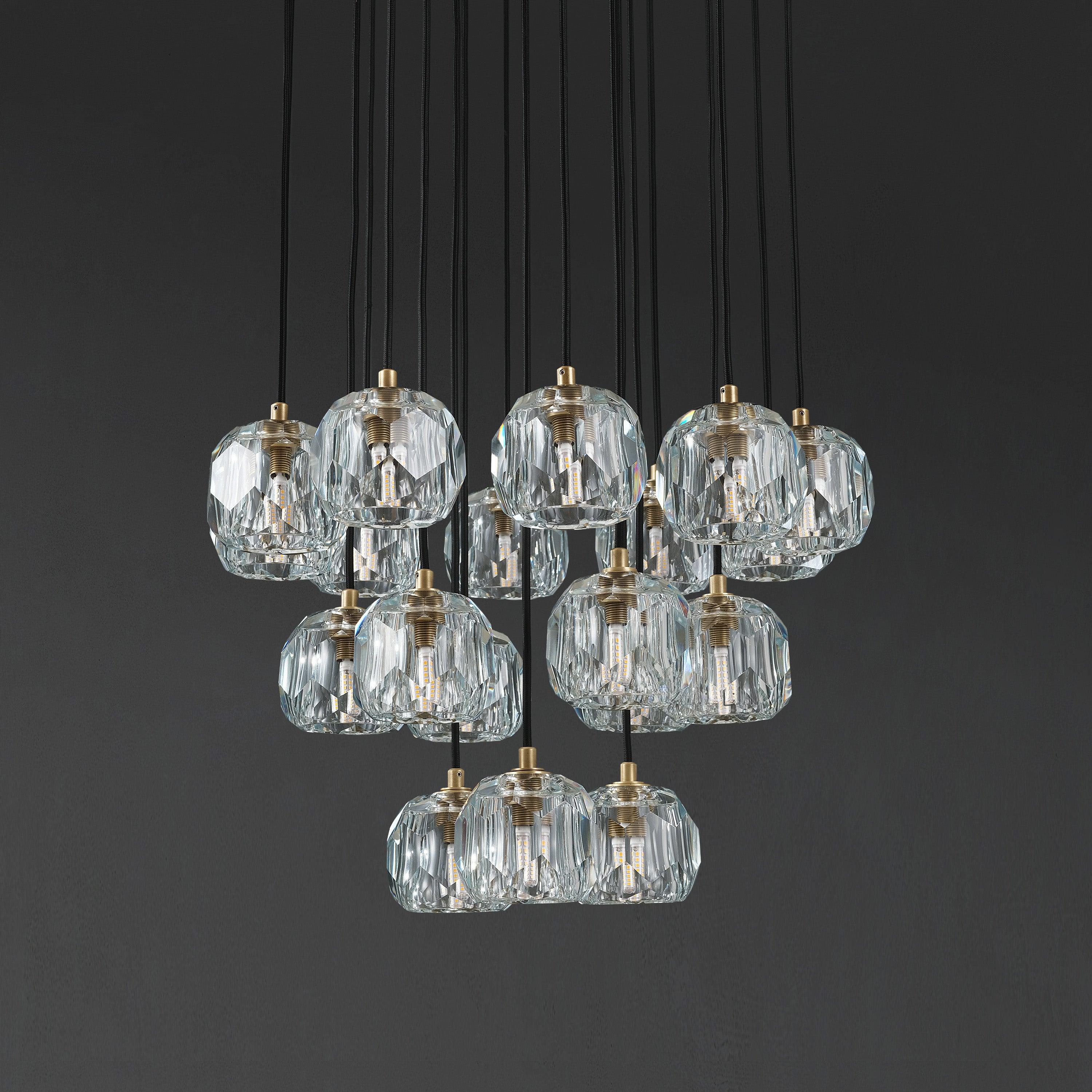 19 Inch Crystal Cluster Chandelier – Boule
