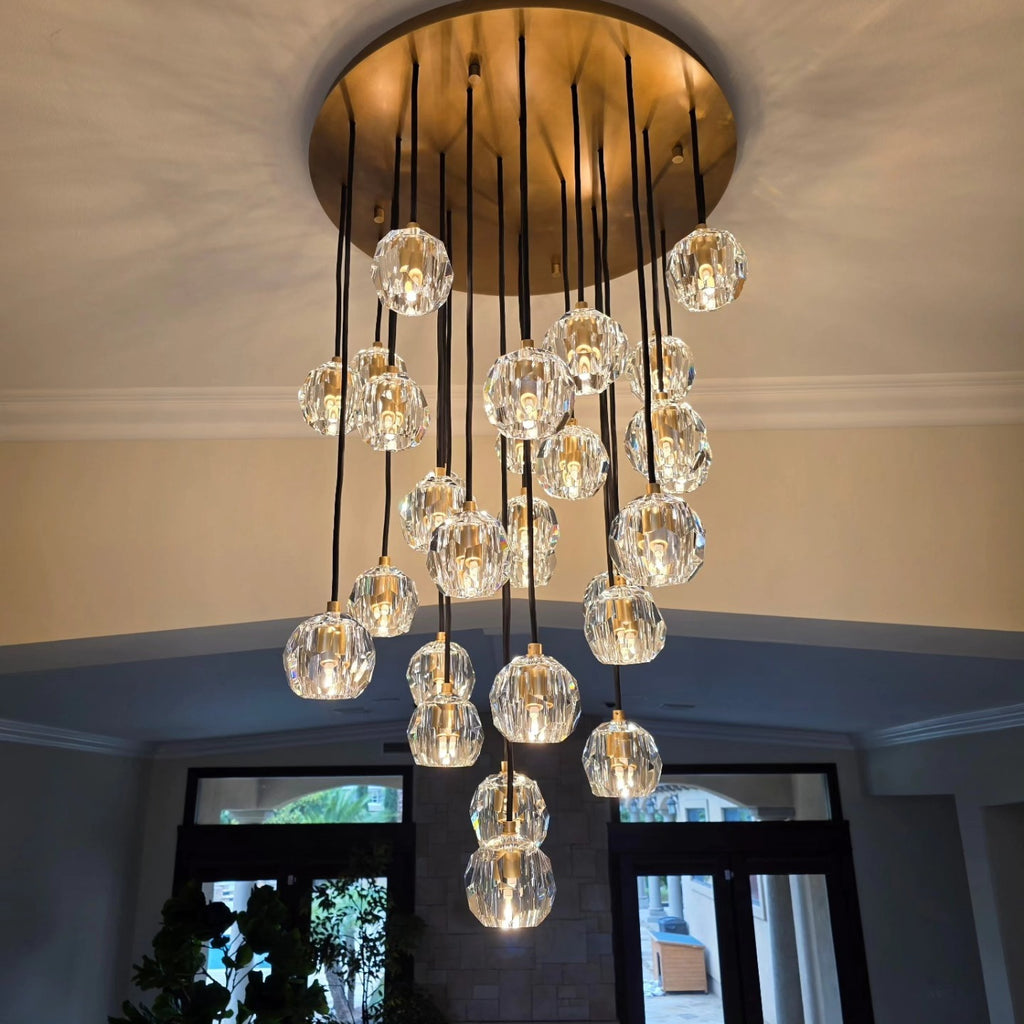30 Inch Globe Crystal Cascading Chandelier – Boule