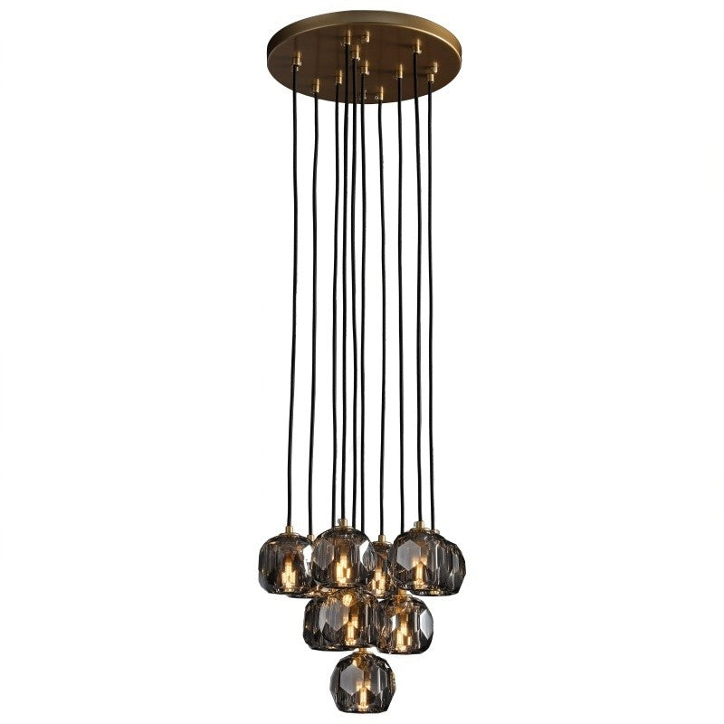 14 Inch Smoked Crystal Cluster Chandelier – Boule