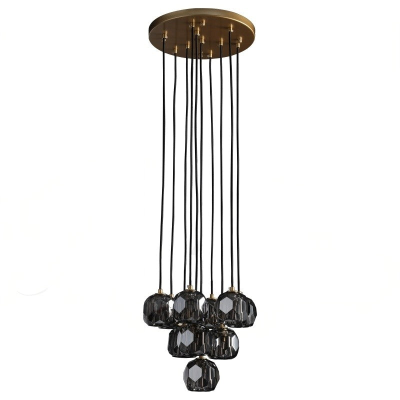 14 Inch Smoked Crystal Cluster Chandelier – Boule