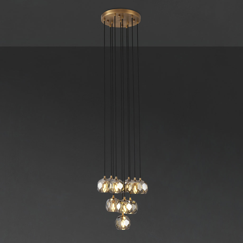 14 Inch Globe Smoked Crystal Cascading Chandelier – Boule