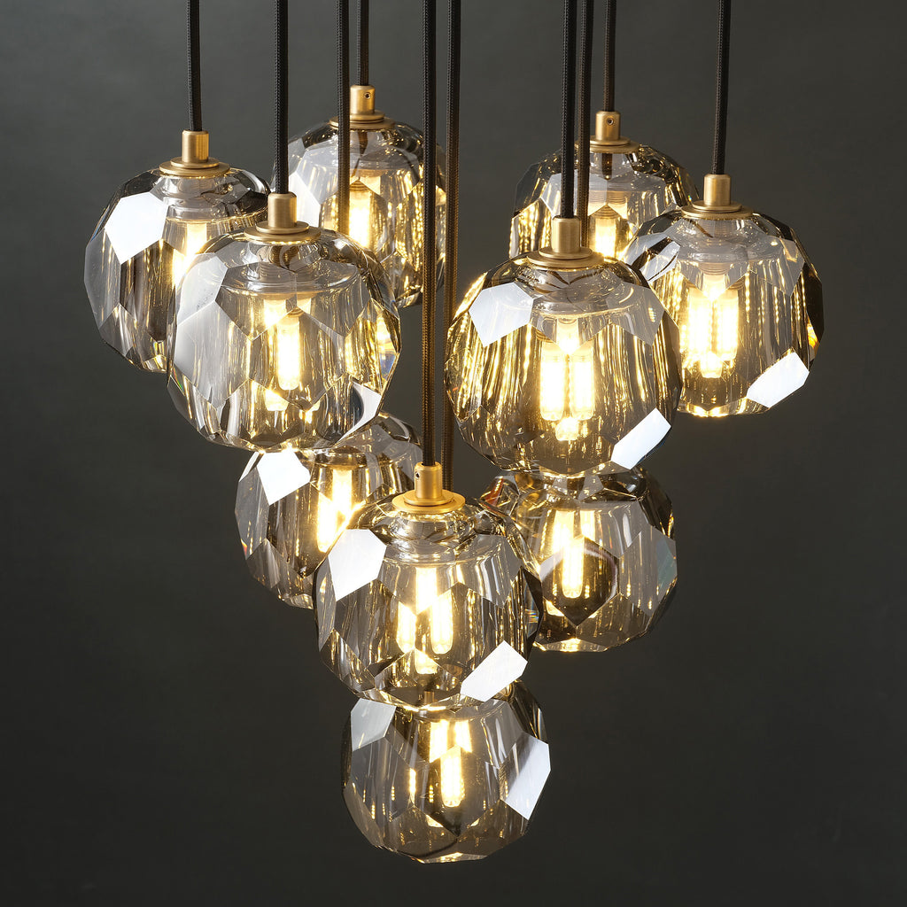 14 Inch Globe Smoked Crystal Cascading Chandelier – Boule