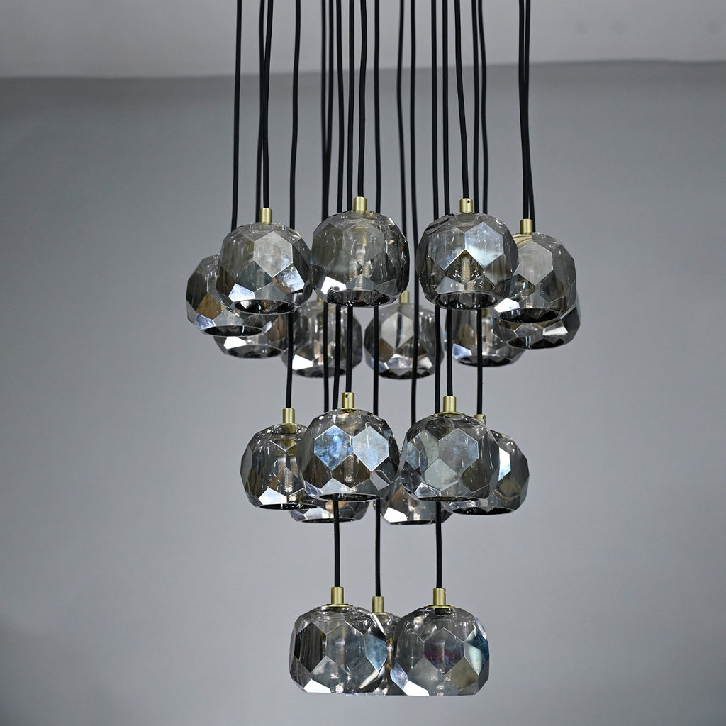 19 Inch Smoked Crystal Cluster Chandelier – Boule