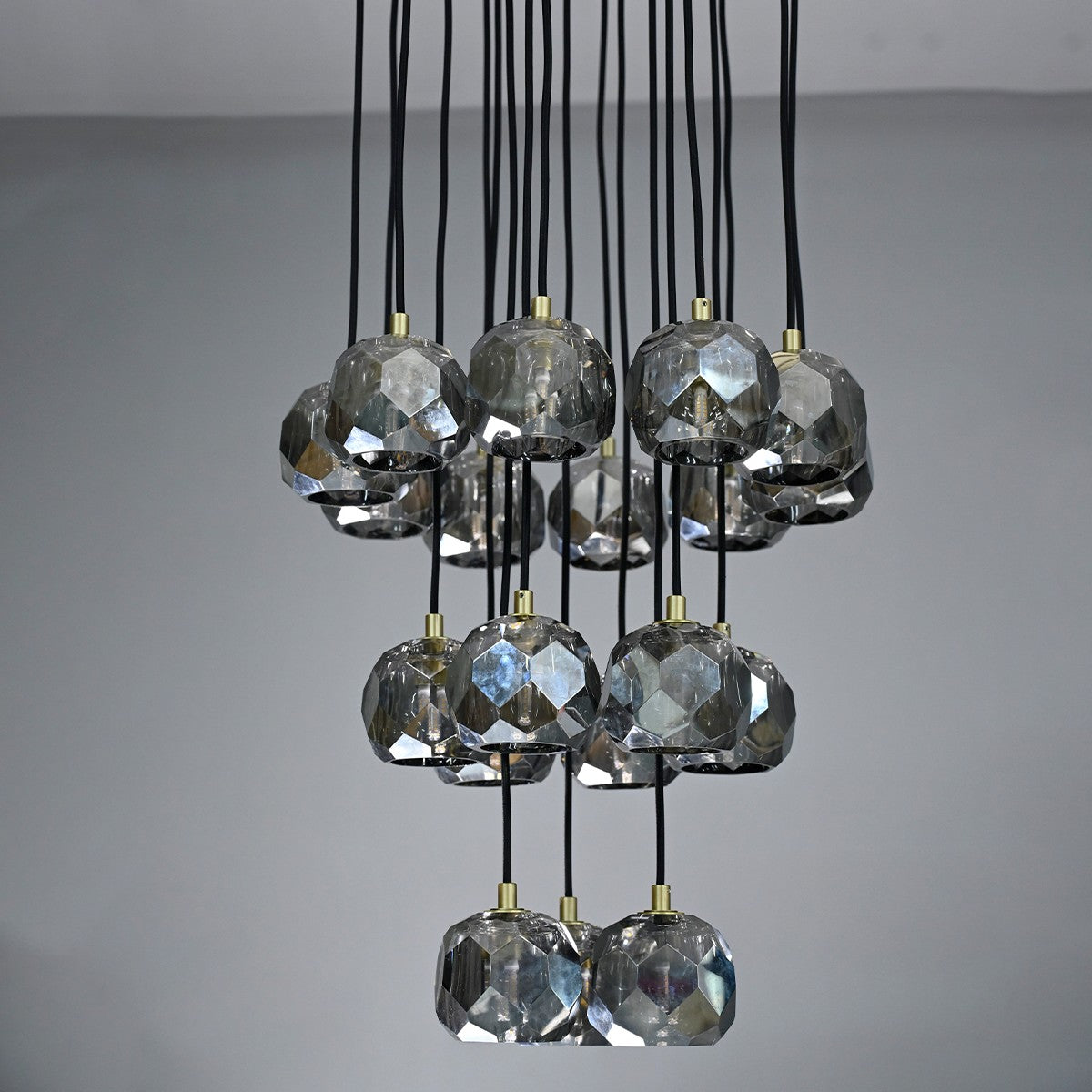 19 Inch Smoked Crystal Cluster Chandelier – Boule