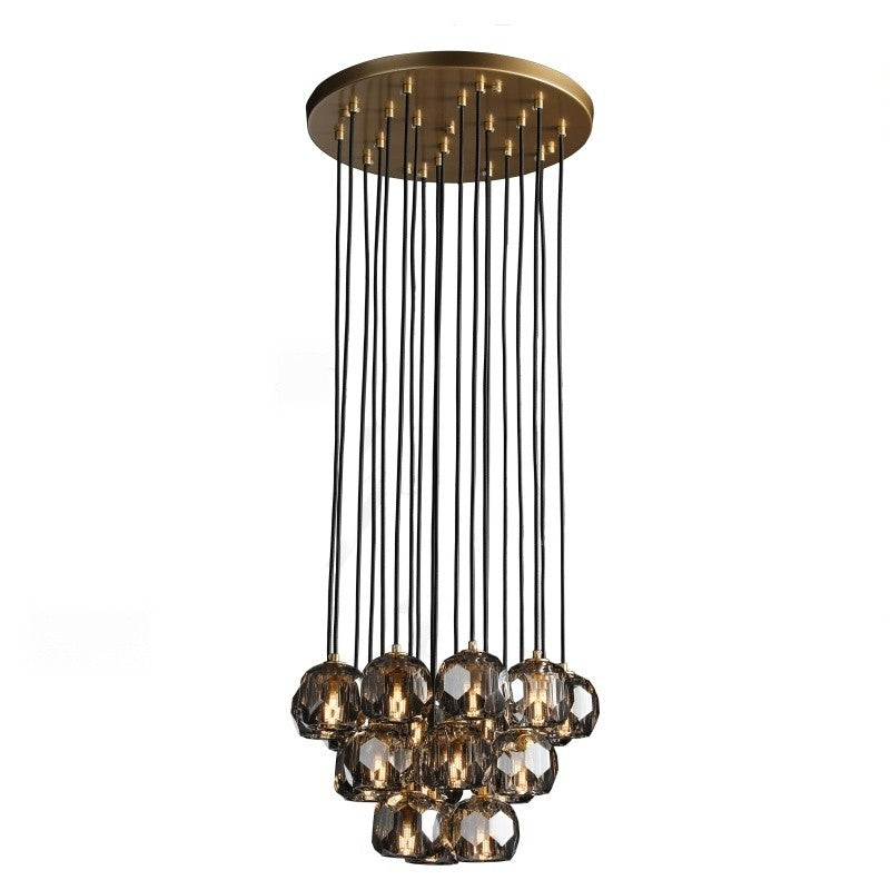 19 Inch Smoked Crystal Cluster Chandelier – Boule