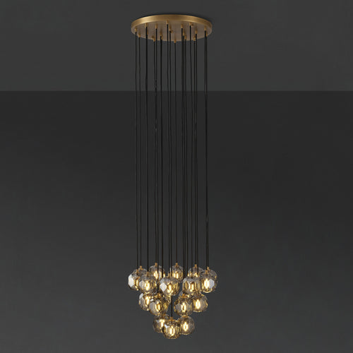 19 Inch Smoked Crystal Globe Cascade Chandelier – Boule