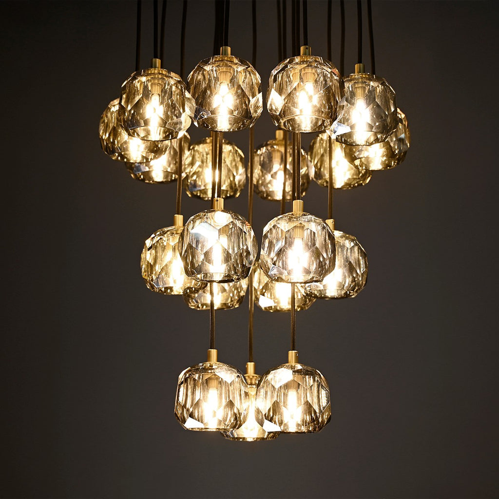 19 Inch Smoked Crystal Cluster Chandelier – Boule
