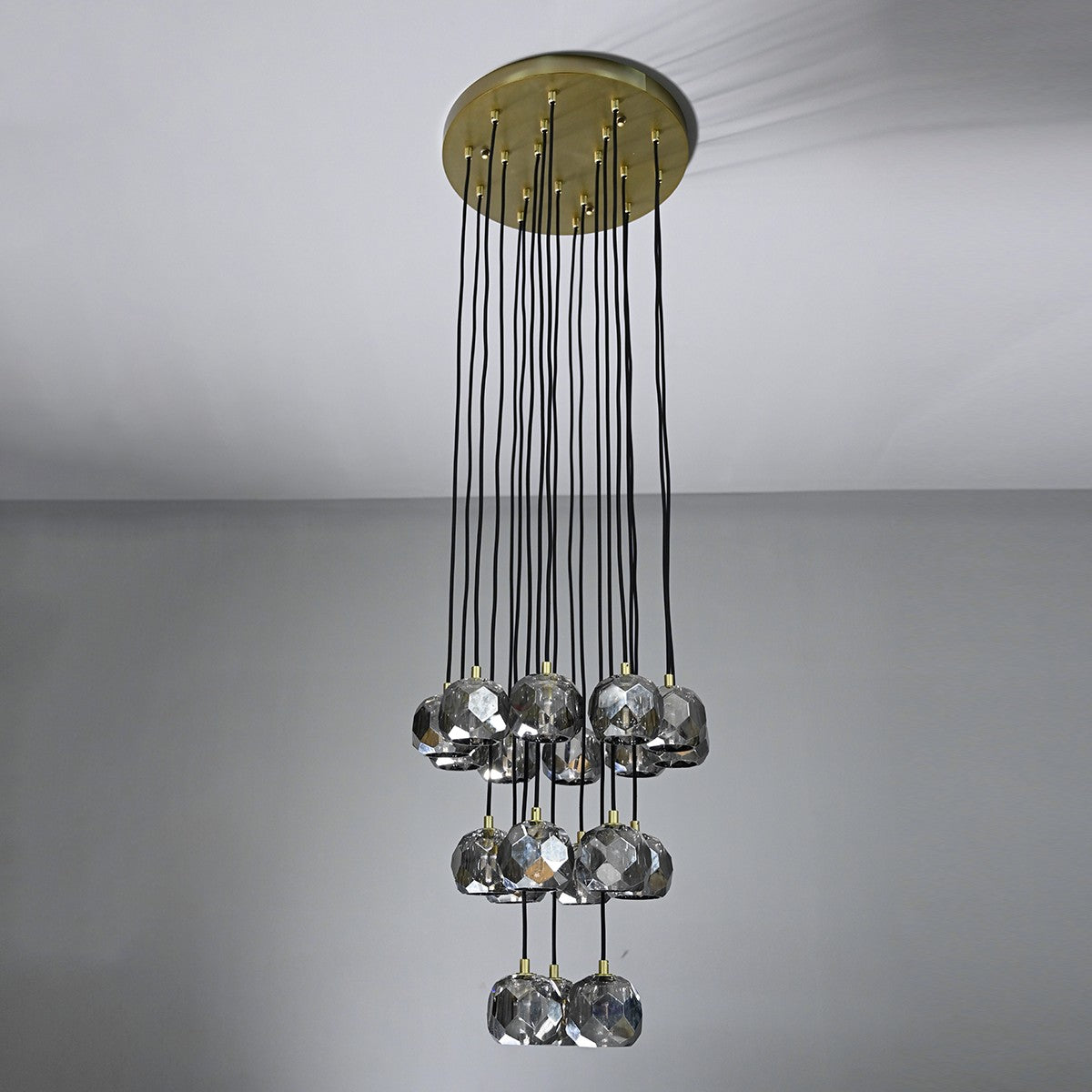 19 Inch Smoked Crystal Cluster Chandelier – Boule