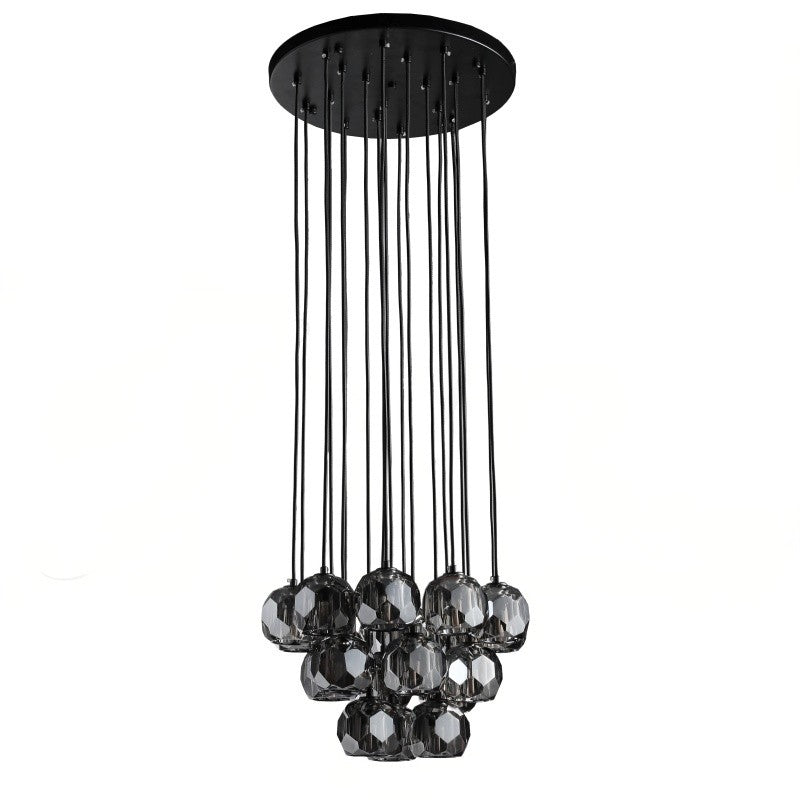 19 Inch Smoked Crystal Cluster Chandelier – Boule
