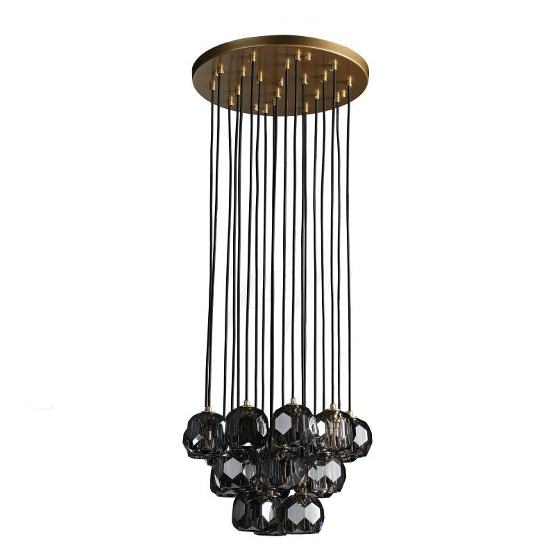 19 Inch Smoked Crystal Cluster Chandelier – Boule