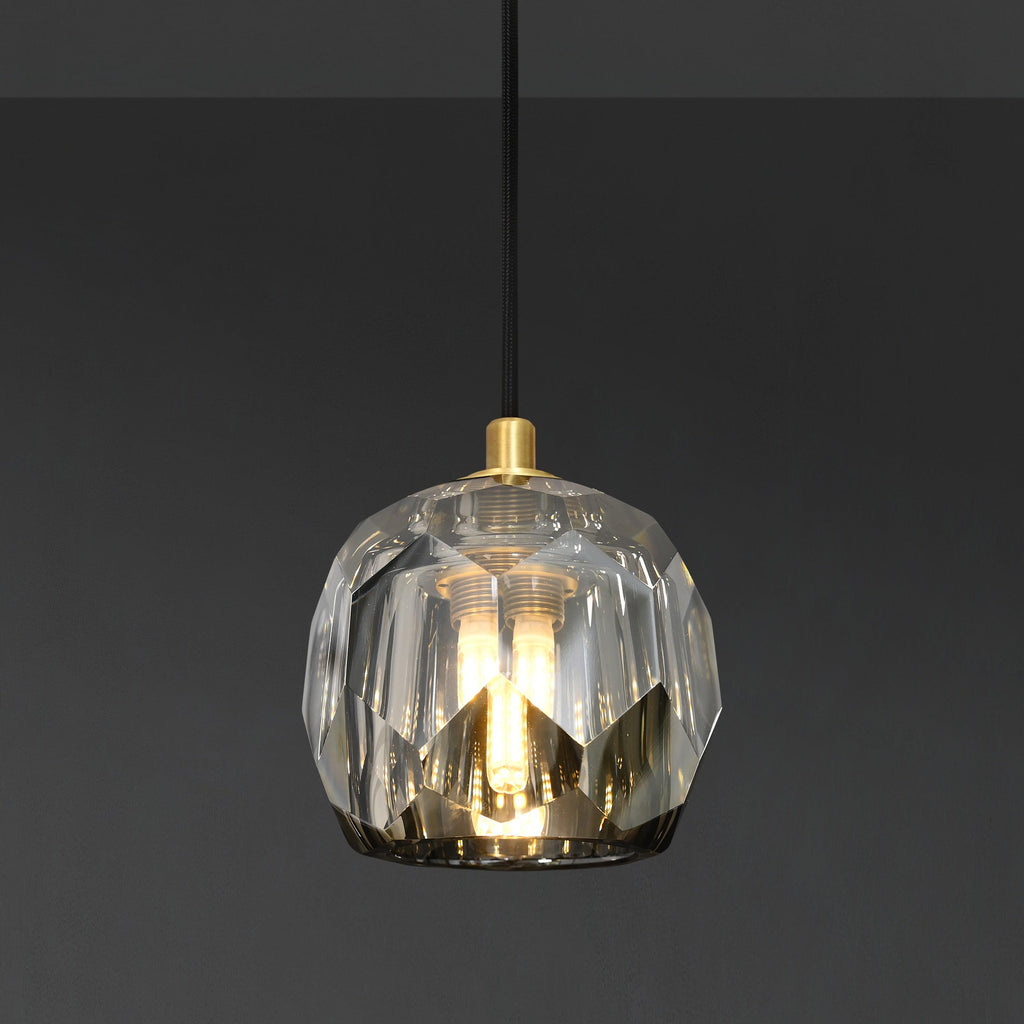 5 Inch Globe Smoked Crystal Cord Pendant Light – Boule